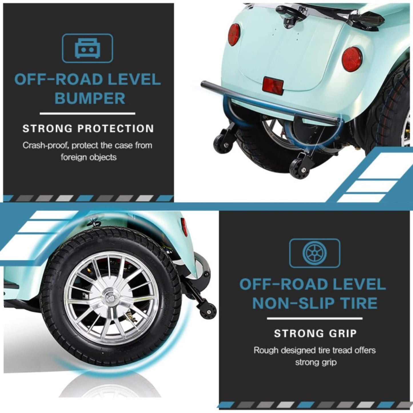 Zvg Heavy-Duty 800W 60V/20AH Four Wheel All-Terrain Travel Mobility Scooter For Adults And Seniors, 500LB (SAK97156)